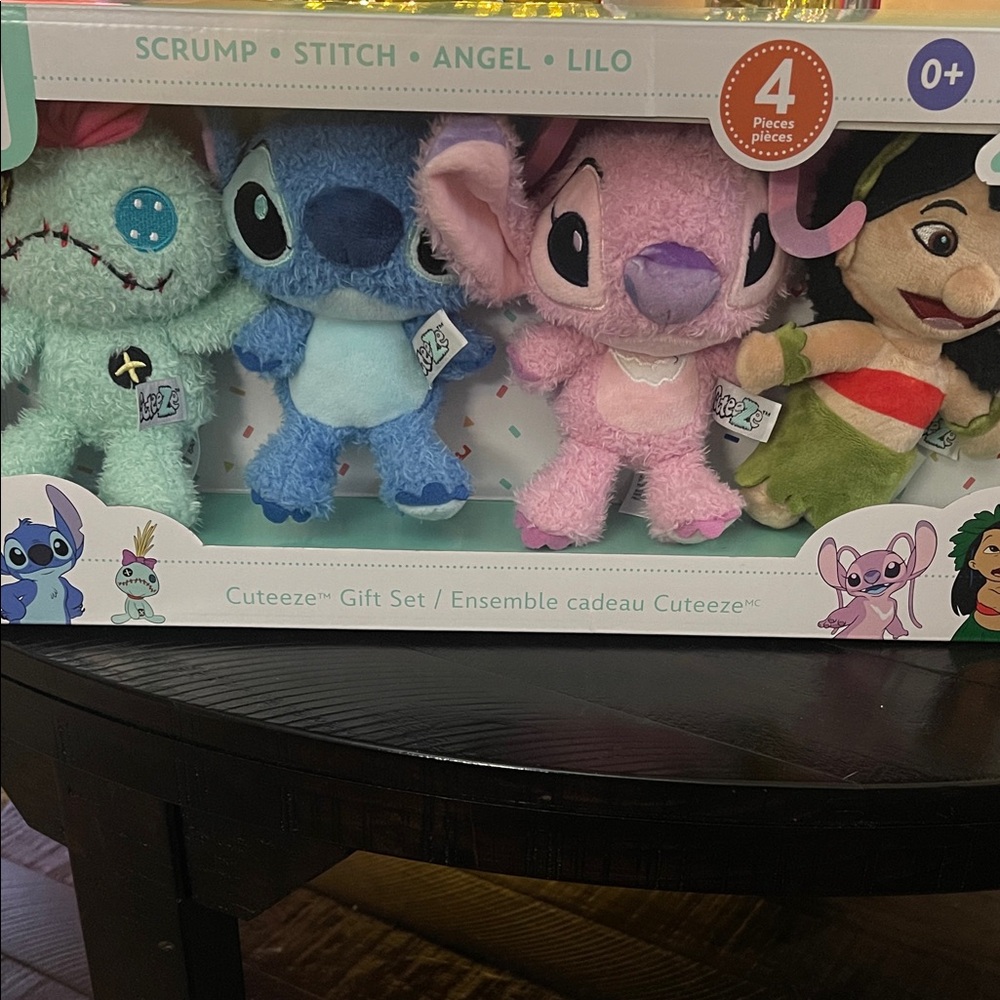 Disney Cuteeze Plush Set - Blue, Pink, Green, Tan